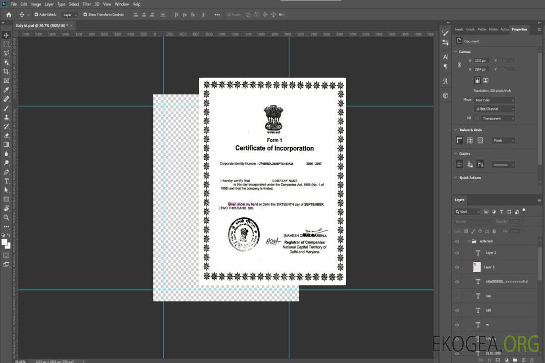 Certificat de constitution en Inde template Certificat de constitution en Inde template